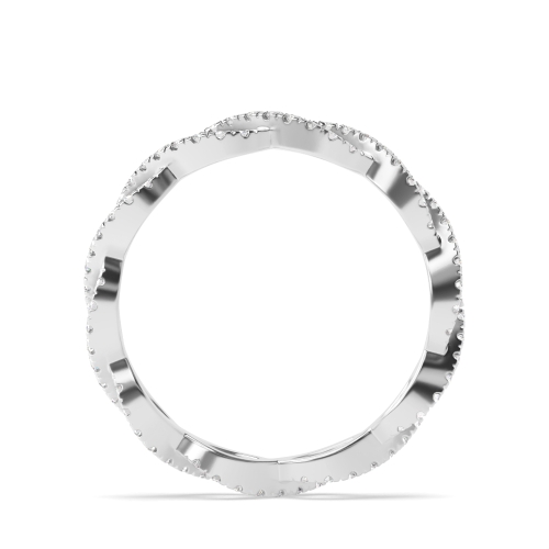 4 Prong Round White Gold Crossover Full Eternity Diamond Rings