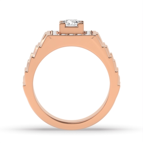 4 Prong Round Rose Gold Twilight optic Band Diamond Rings