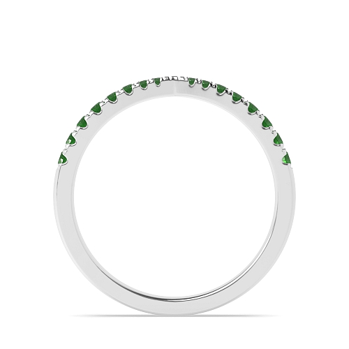 4 Prong Round Graduating Emerald Diamond Rings