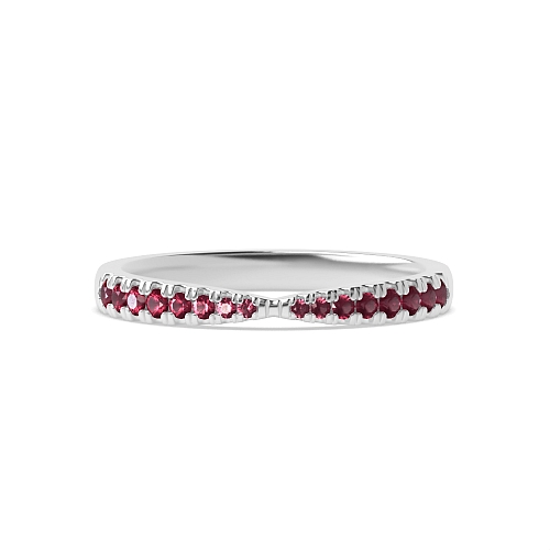 4 Prong Round Graduating Ruby Diamond Rings