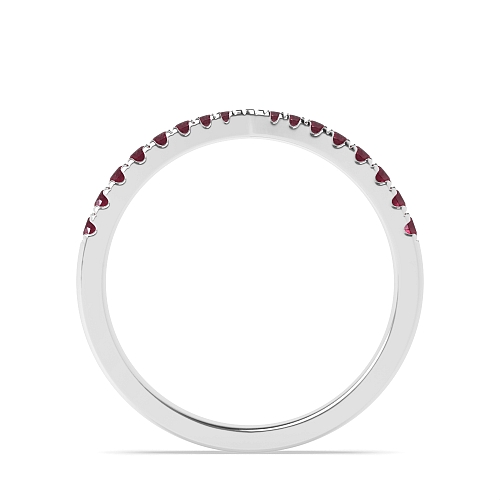 4 Prong Round Graduating Ruby Diamond Rings