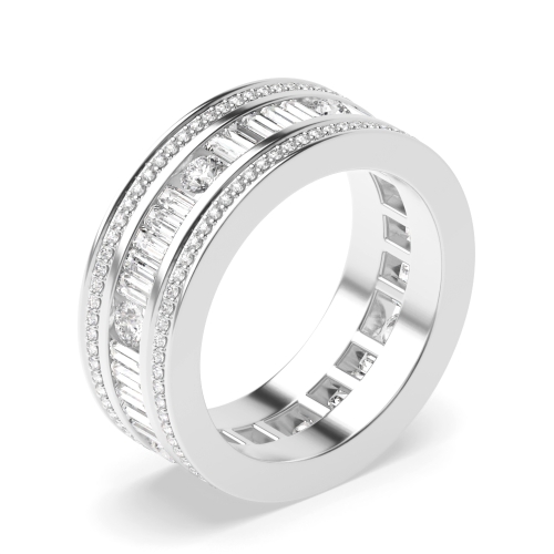 Channel Setting Round/Baguette Full Eternity Wedding Rings & Bands