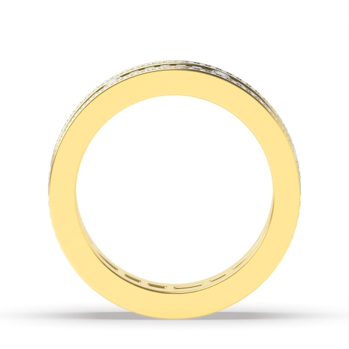 Channel Setting Round/Baguette Yellow Gold Echo optic Eternity Diamond Rings