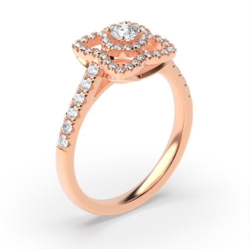 4 Prong Round Rose Gold Vow Unusual Engagement Rings