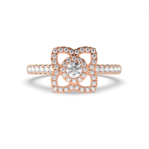 4 Prong Round Rose Gold Vow Unusual Engagement Rings