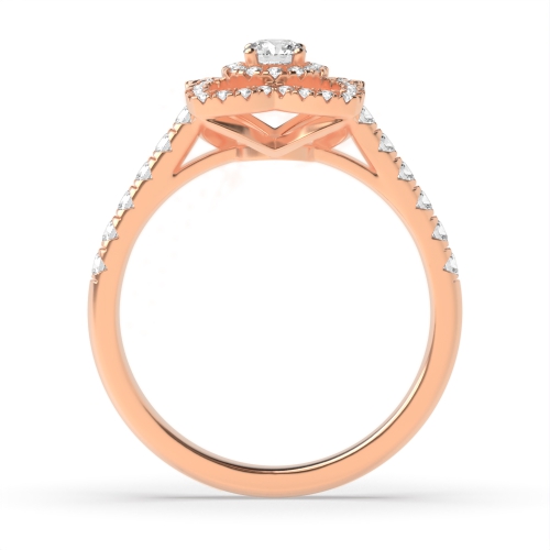4 Prong Round Rose Gold Vow Unusual Engagement Rings