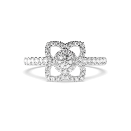 4 Prong Round Vow Moissanite Engagement Rings