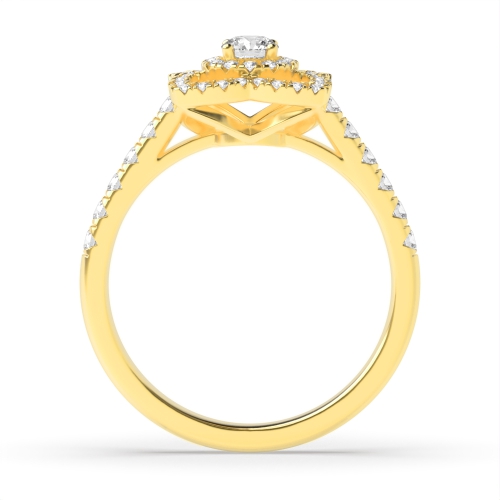 4 Prong Round Yellow Gold Vow Unique Engagement Rings