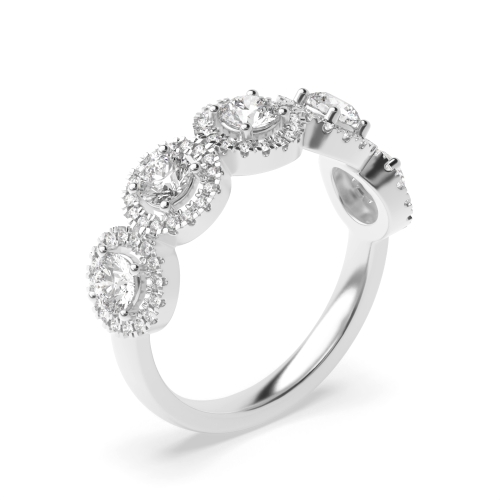 Buy 4 Prong Setting Aura Diamond Half Eternity Ring - Abelini