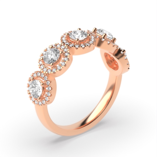 4 Prong Round Rose Gold Starpath Eternity Engagement Rings
