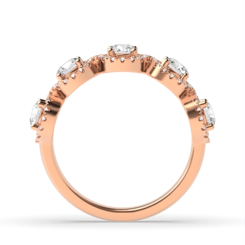 4 Prong Round Rose Gold Starpath Eternity Engagement Rings