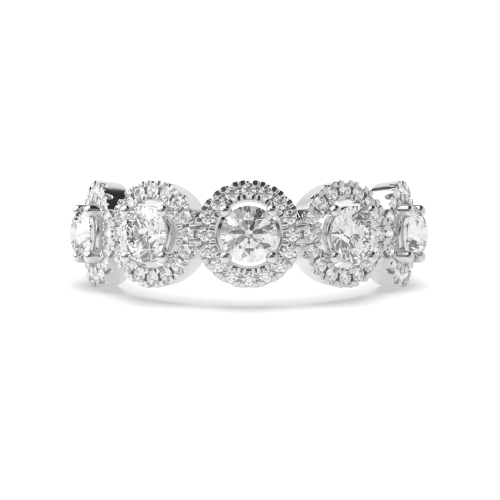 4 Prong Round Starpath Half Eternity Engagement Rings