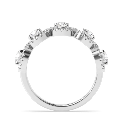 4 Prong Round Starpath Half Eternity Engagement Rings