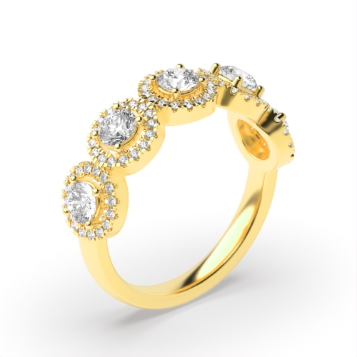 4 Prong Round Yellow Gold Starpath Eternity Engagement Rings