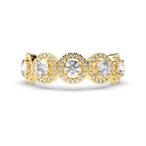 4 Prong Round Yellow Gold Starpath Eternity Engagement Rings