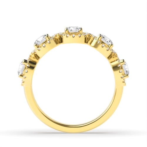 4 Prong Round Yellow Gold Starpath Eternity Engagement Rings