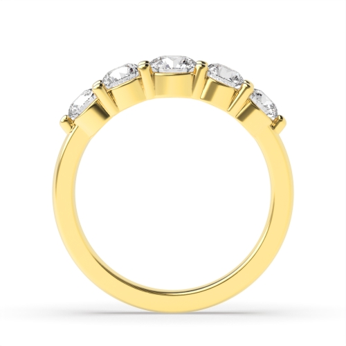 4 Prong Round Yellow Gold Quintessence Five Stone Diamond Ring