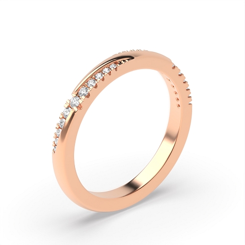 Channel Setting Round Rose Gold Unusual Eternity Diamond Rings