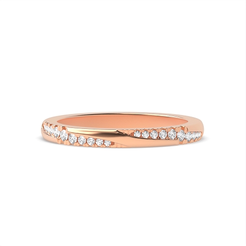 Channel Setting Round Rose Gold Unusual Eternity Diamond Rings