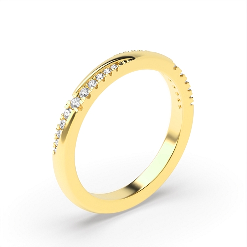 Channel Setting Round Yellow Gold Unusual Diamond Rings