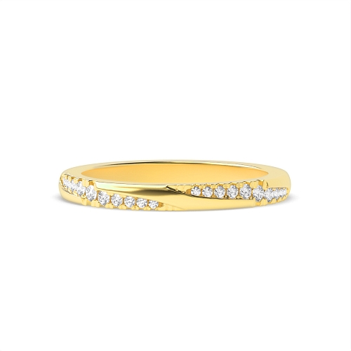 Channel Setting Round Yellow Gold Unusual Diamond Rings