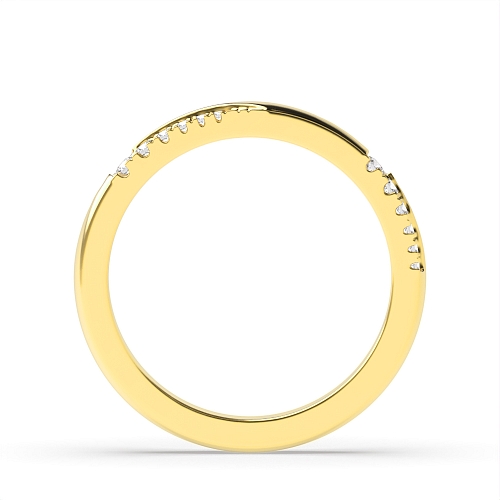 Channel Setting Round Yellow Gold Unusual Diamond Rings