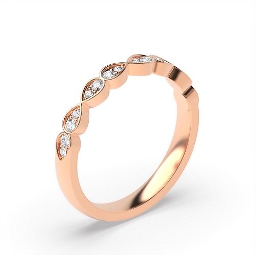 Pave Setting Round Rose Gold Infinity Diamond Rings