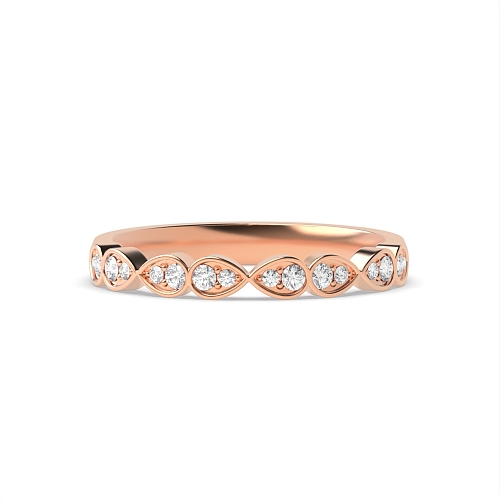 Pave Setting Round Rose Gold Infinity Diamond Rings