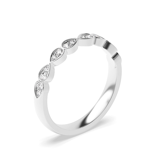Pave Setting Round Platinum Infinity Diamond Rings