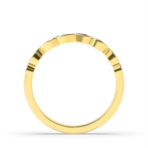 Pave Setting Round Yellow Gold Infinity Diamond Rings