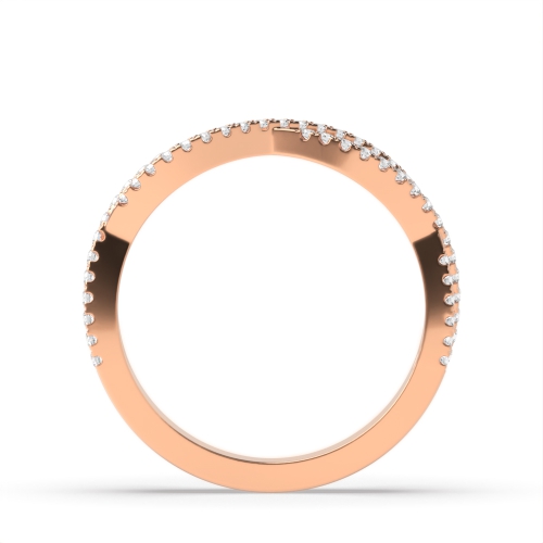 4 Prong Round Rose Gold Glisten Diamond Band Engagement Rings