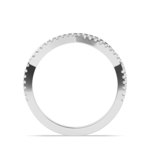 4 Prong Round White Gold Glisten Diamond Band Engagement Rings