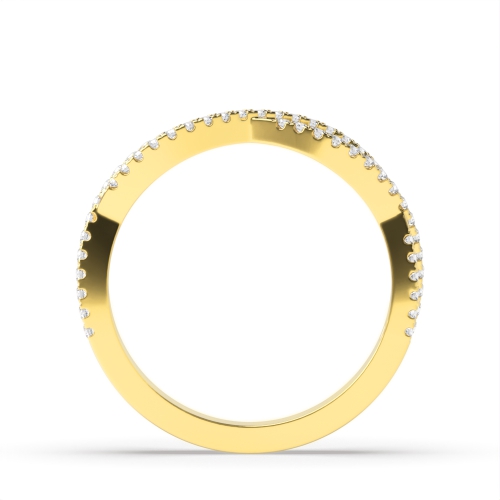 4 Prong Round Yellow Gold Glisten Diamond Band Engagement Rings