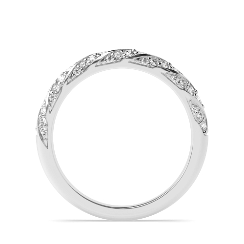 Pave Setting Round White Gold Half Eternity Diamond Ring