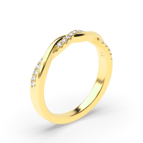prong setting round shape half eternity diamond ring