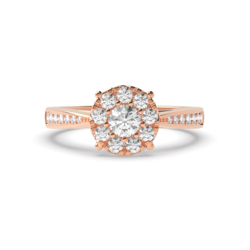 4 Prong Rose Gold Round hao Engagement Rings