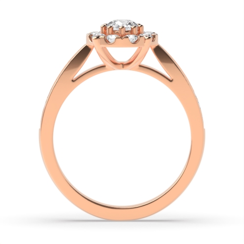 4 Prong Rose Gold Round hao Engagement Rings