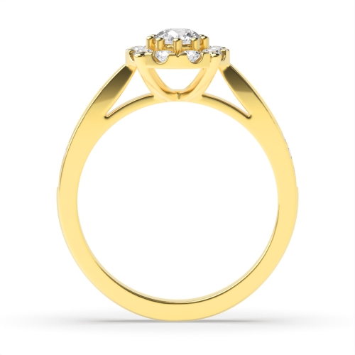 4 Prong Yellow Gold Round hao Engagement Rings