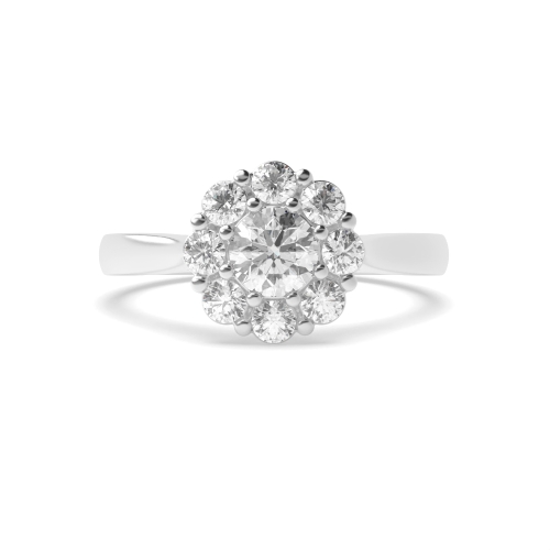 4 Prong Round Mid set flower Engagement Rings
