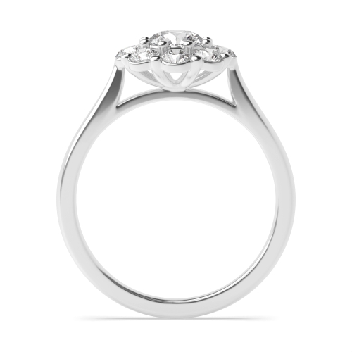 4 Prong Round Mid set flower Engagement Rings