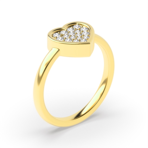 Buy Pave Setting Heart Shape Diamond Cluster Ring - Abelini
