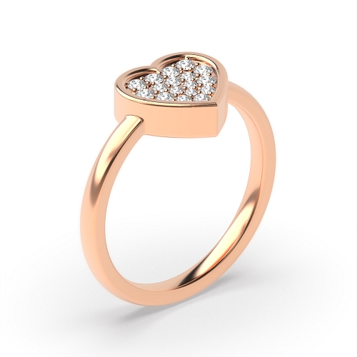 Pave Setting Round Rose Gold Timelessradiance Engagement Rings