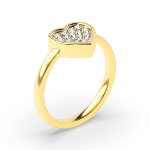 Pave Setting Round Yellow Gold Timelessradiance Cluster Engagement Rings