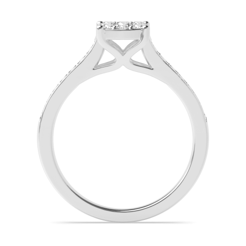 4 Prong Round Glimmer Cluster Engagement Ring