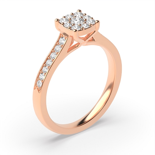 Round Rose Gold Glimmer Engagement Rings