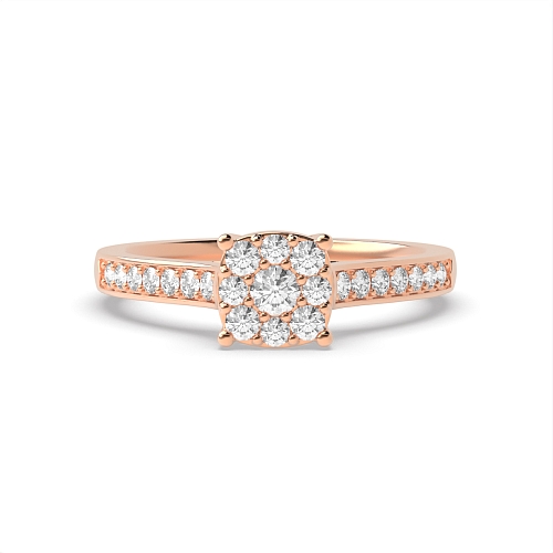 Round Rose Gold Glimmer Engagement Rings