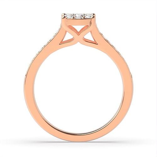 Round Rose Gold Glimmer Engagement Rings