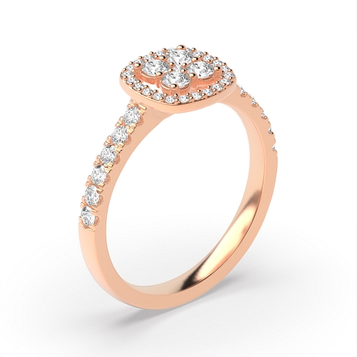 Round Rose Gold Heirloom Engagement Rings