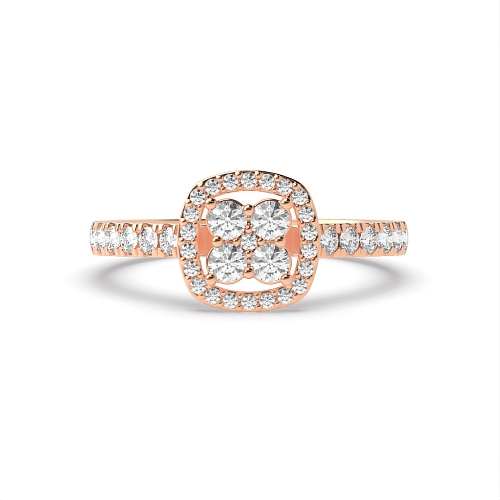 Round Rose Gold Heirloom Engagement Rings