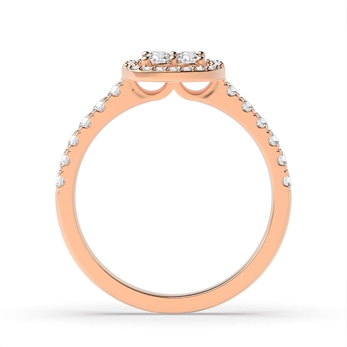 Round Rose Gold Heirloom Engagement Rings
